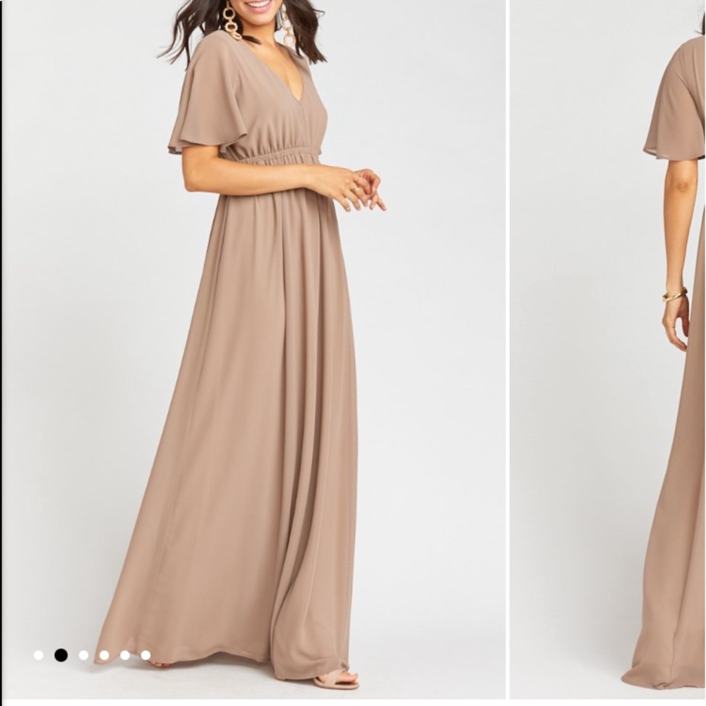 Emily Empire Maxi Dress - size L - Dune Chiffon. Worn once has been dry cleaned.